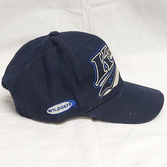 Vintage 90s College Basix Kentucky Wildcats Navy Blue Embroidered Snapback Hat - Picture 2 of 7